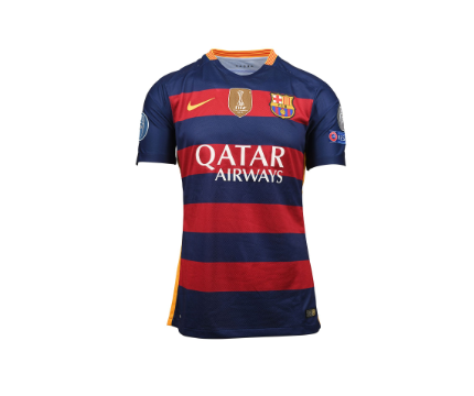 EQUIPACIÓN RETRO FC BARCELONA 2015-16 (CON PARCHE MUNDIALITO)